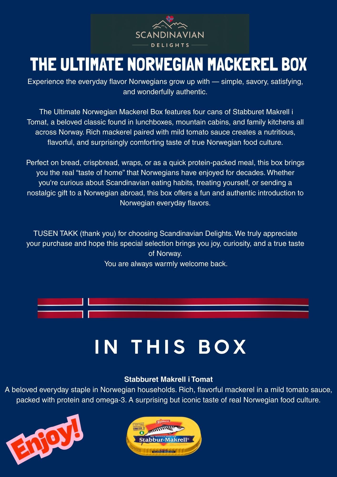 The Ultimate Norwegian Mackerel Box 4x 170g - incl FREE int shipping