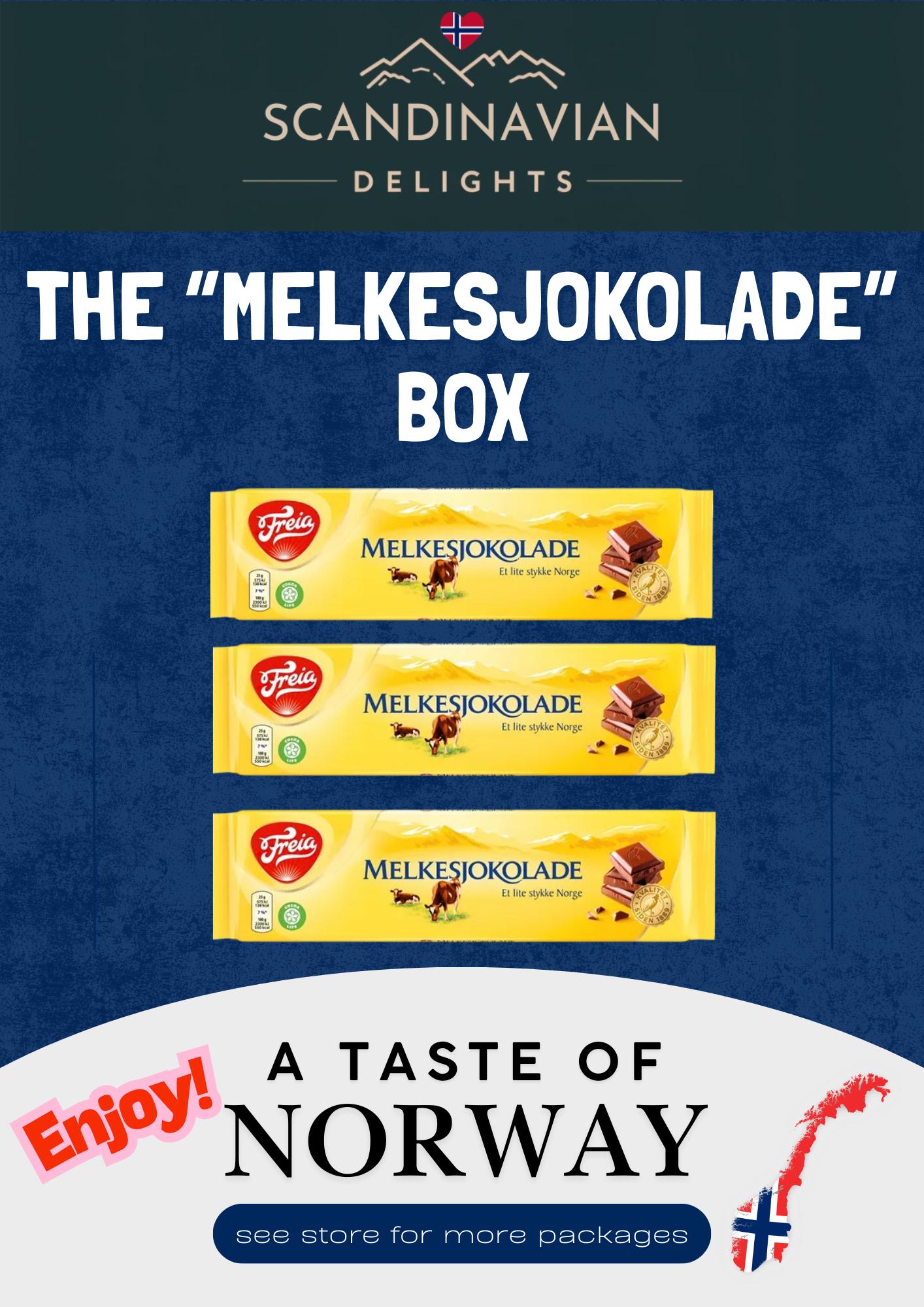 Freia Melkesjokolade Box: Authentic Norwegian Milk Chocolate Treat - incl FREE int shipping