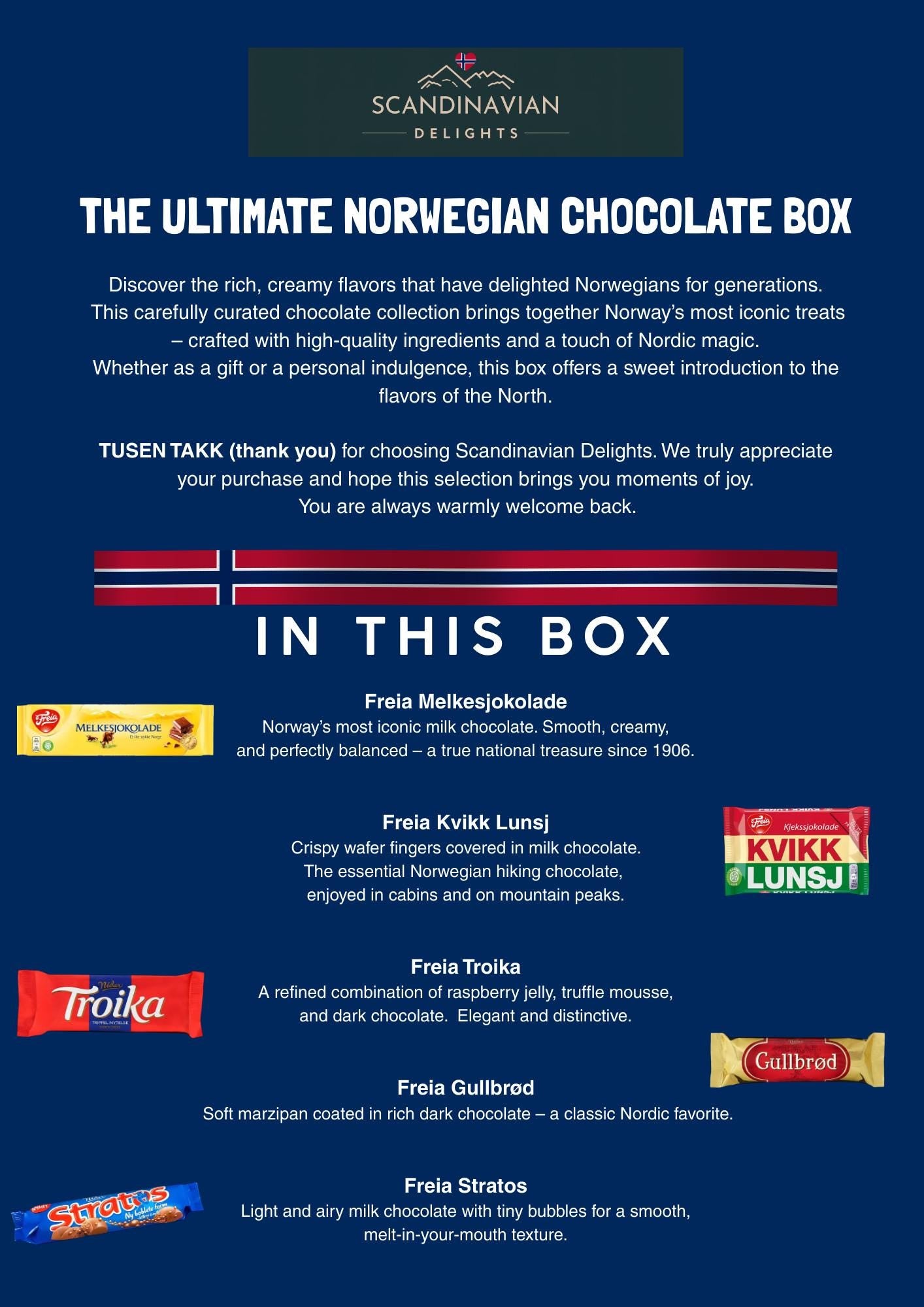The Ultimate Norwegian Chocolate Box, melkesjokolade, kvikk lunsj +++ incl free international shipping!