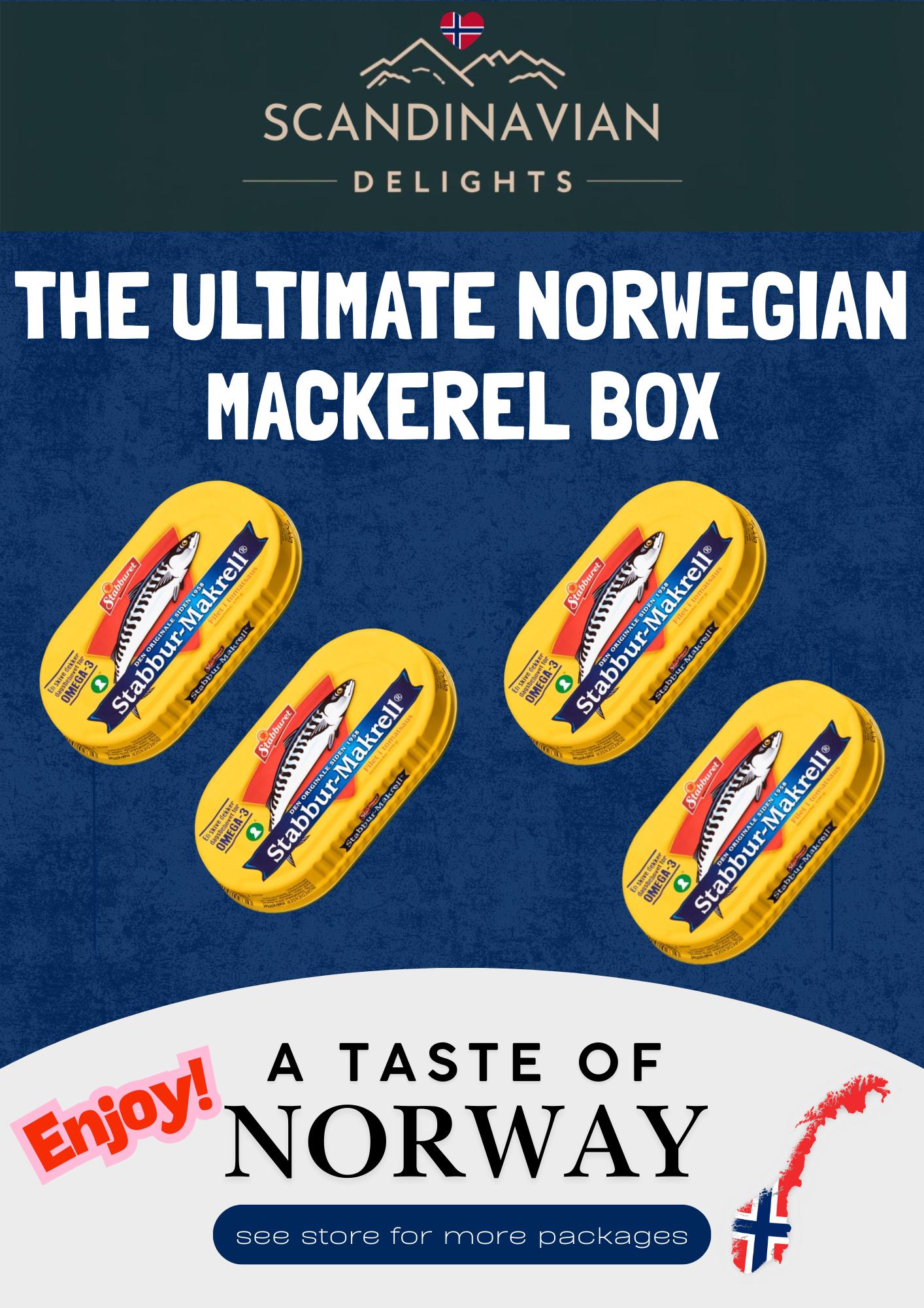 The Ultimate Norwegian Mackerel Box 4x 170g - incl FREE int shipping